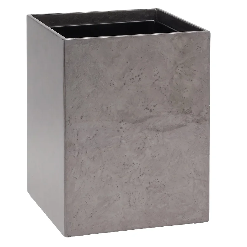 Charlotte Burl Resin Square Wastebasket (Pewter)