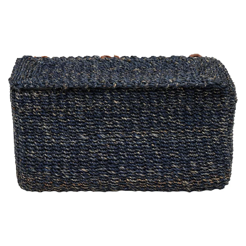 Chelston Abaca Rectangular Double Toilet Paper Holder (Indigo Blue)