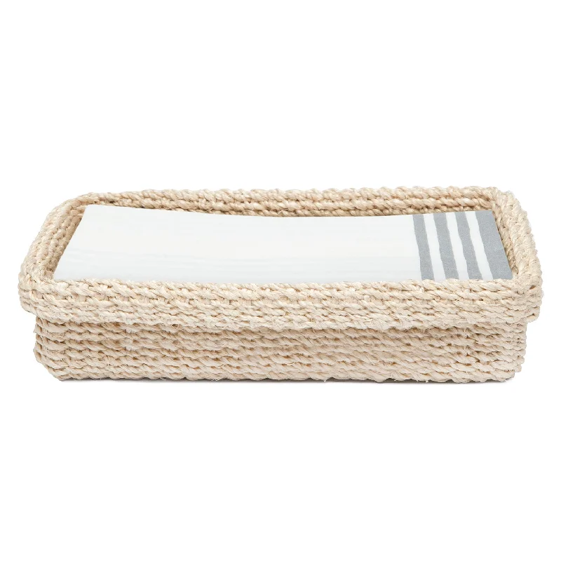 Chelston Bleached Abaca Hand Towel Tray Set/2