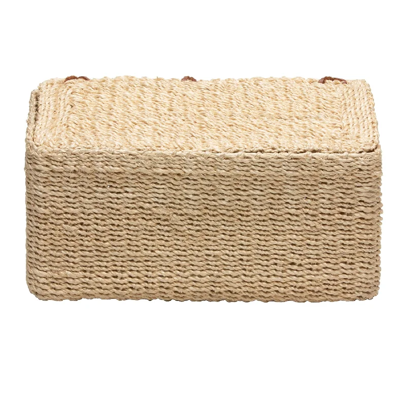 Chelston Bleached Abaca Rectangular Double Toilet Paper Holder