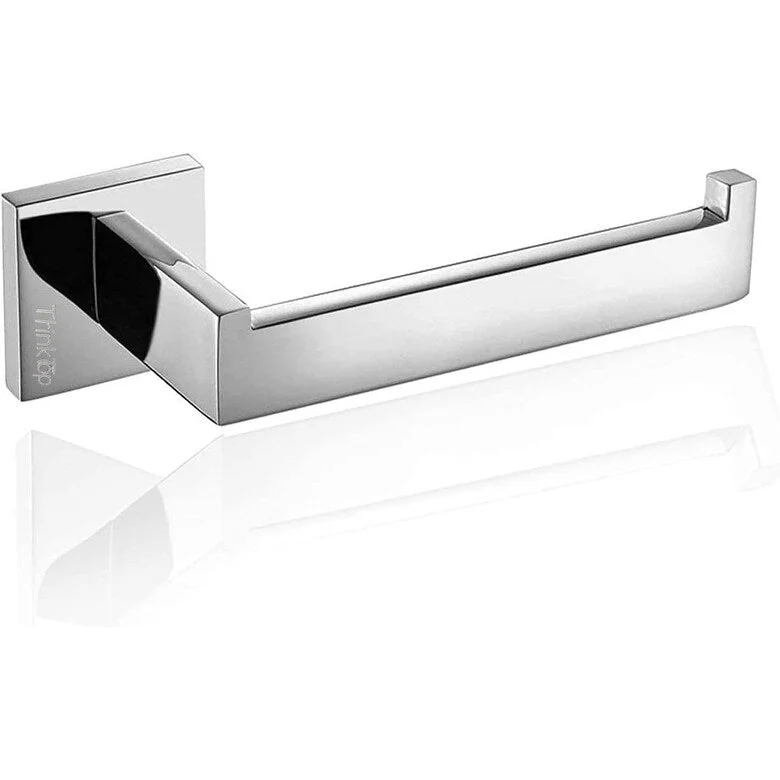 Chrome Toilet Roll Holder Wall Mounted Silver