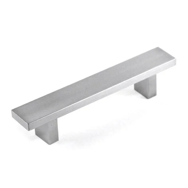 Contemporary 6-inch Rectangular Design Brushed Nickel Finish Cabinet Bar Pulls (Set of 4)