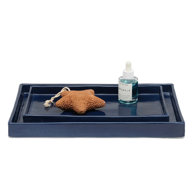 Cordoba Ceramic Nested Trays Set/2 (Navy)