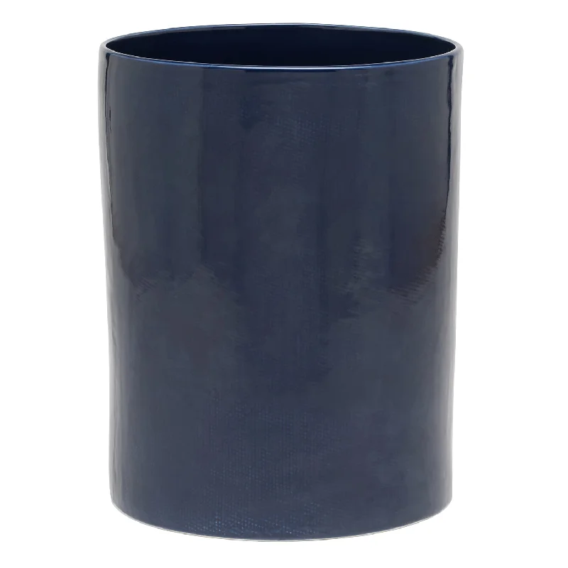 Cordoba Ceramic Round Wastebasket (Navy)