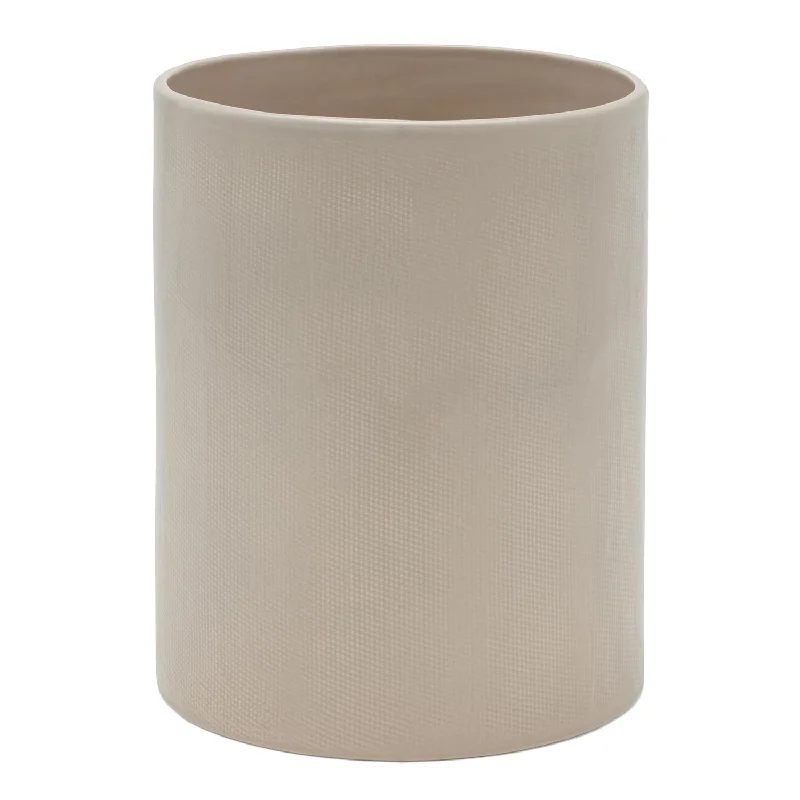 Cordoba Ceramic Round Wastebasket (Sand)