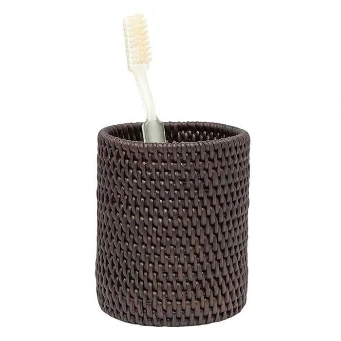 Dalton Coffee Rattan Brush Holder