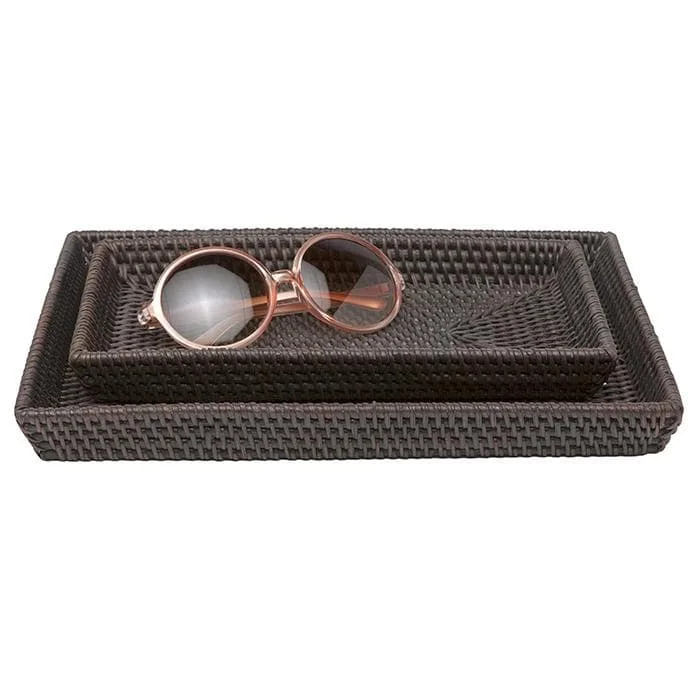 Dalton Coffee Rattan Nesting Trays Set/2