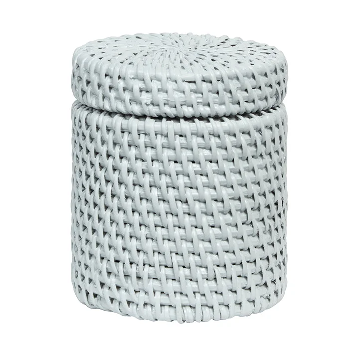 Dalton Light Gray Rattan Canister