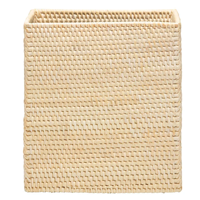 Dalton Natural Rattan Rectangular Waste Basket, Tapered