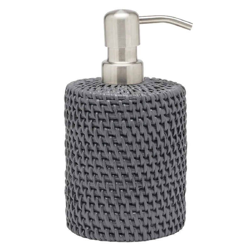 Dalton Rattan Soap Dispenser (Dark Gray)