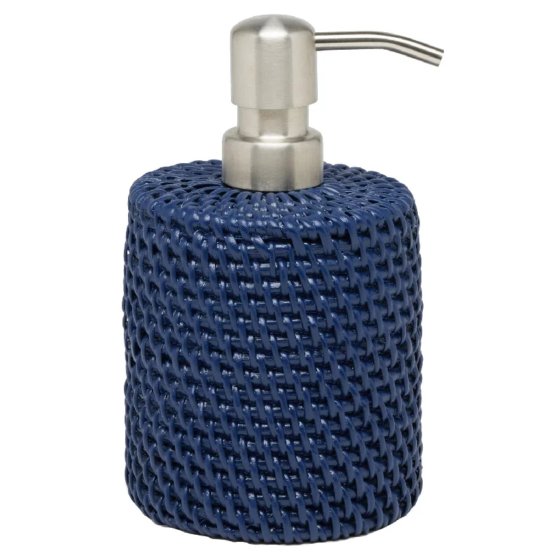 Dalton Rattan Soap Dispenser (Navy)