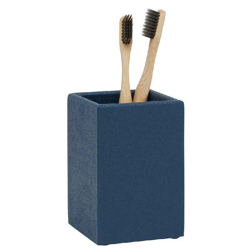 Dannes Faux Belgian Linen Brush Holder (Navy)