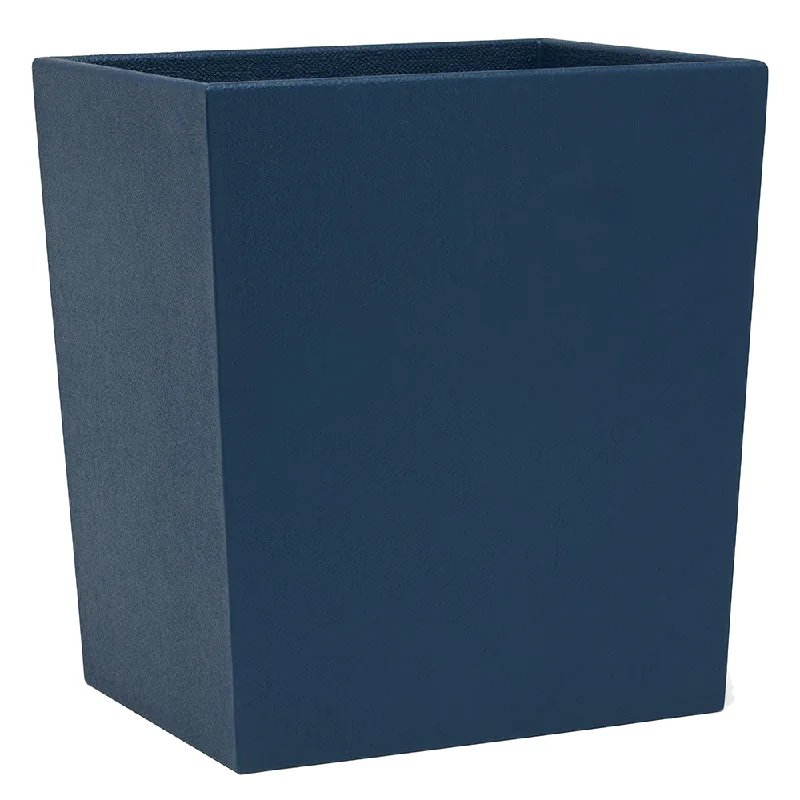 Dannes Faux Belgian Linen Rectangle Waste Basket (Navy)