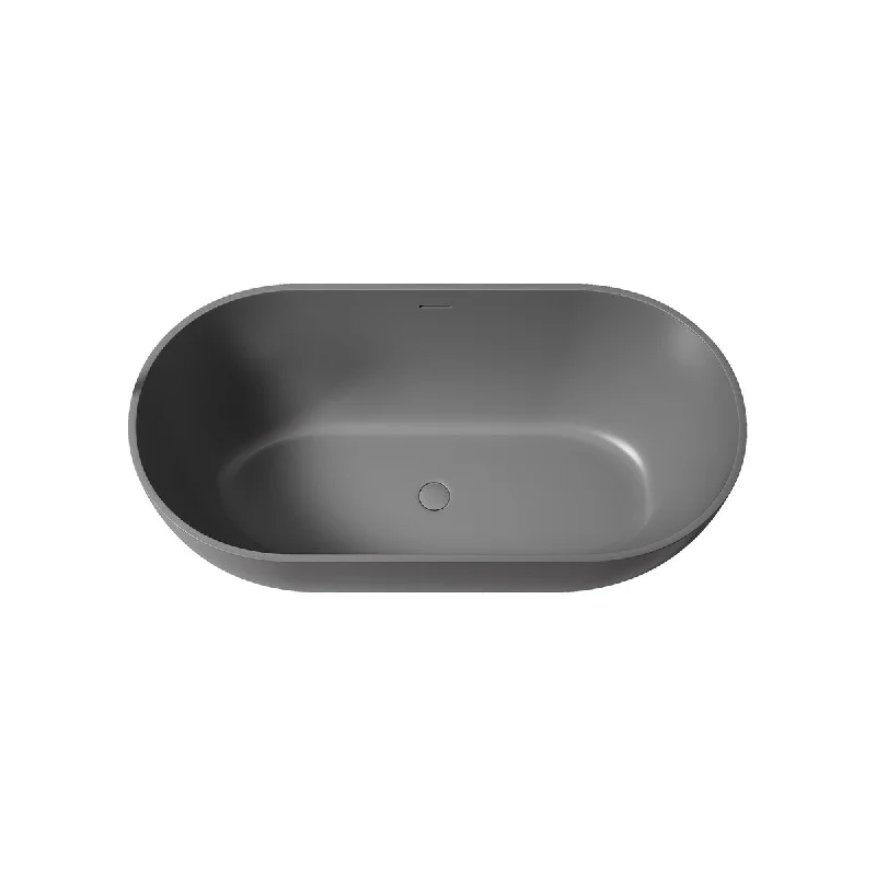 Dark Grey 59inch Solid Surface Bathtub for Bathroom