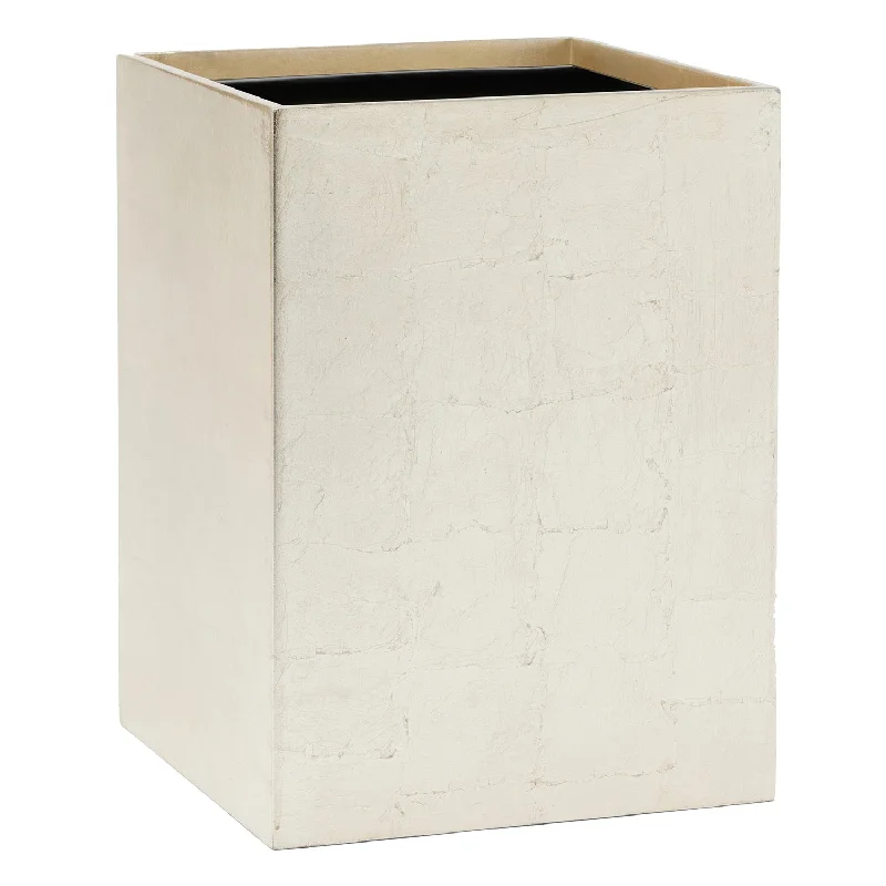 Davos Champagne Gold Silver Leaf Square Wastebasket