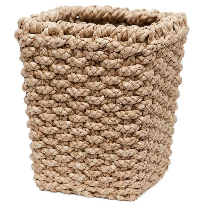 Destin Seagrass Square Waste Basket, Tapered