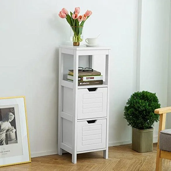 Double Drawer Bathroom Floor Standing Storage Waterproof Cabinet By Miza