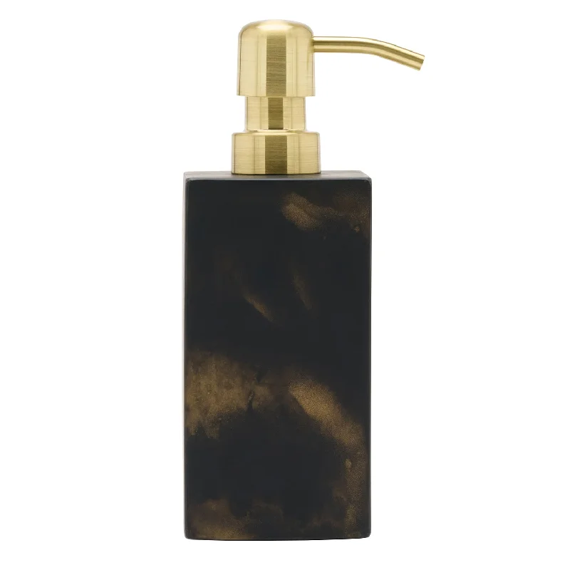 Duluth Black/Gold Swirled Resin Soap Dispenser