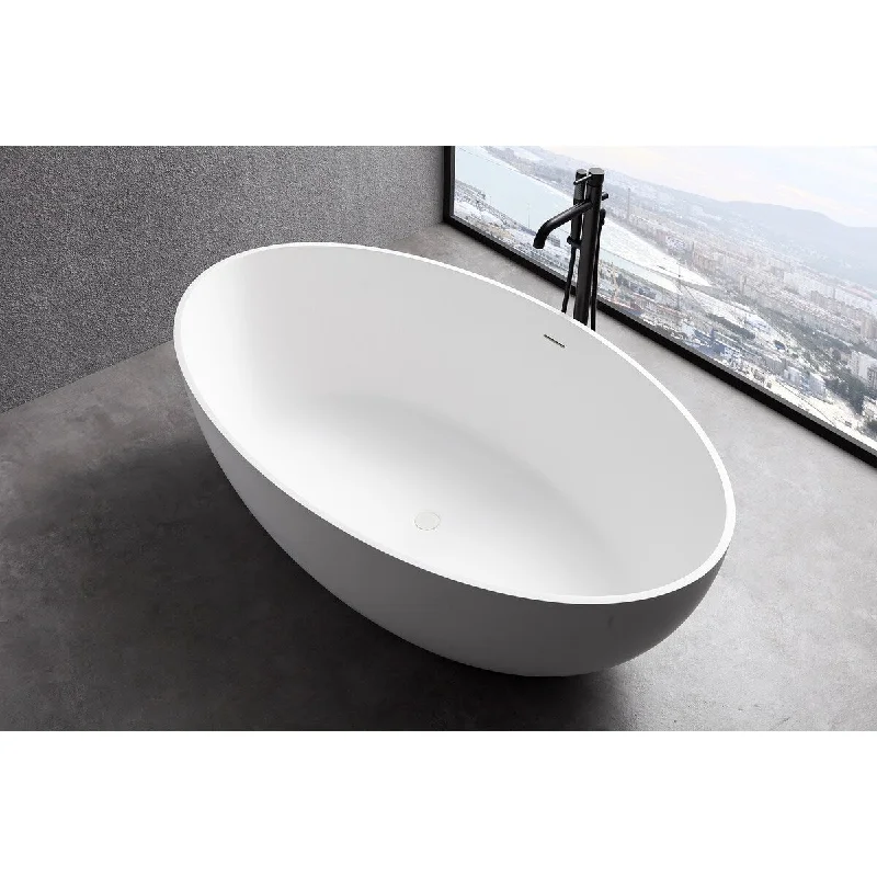 EPOWP 1700mm wide freestanding artificial stone solid surface bathtub