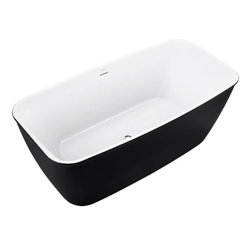 EPOWP 59" 100% Acrylic Freestanding Bathtub Contemporary Soaking Tub