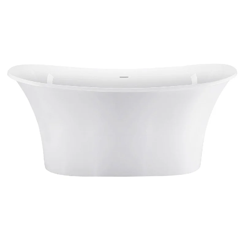 EPOWP 59" 100% Acrylic Freestanding Bathtub，Contemporary Soaking Tub