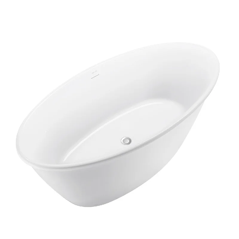 EPOWP 59" 100% Acrylic Freestanding Bathtub Contemporary Soaking Tubs