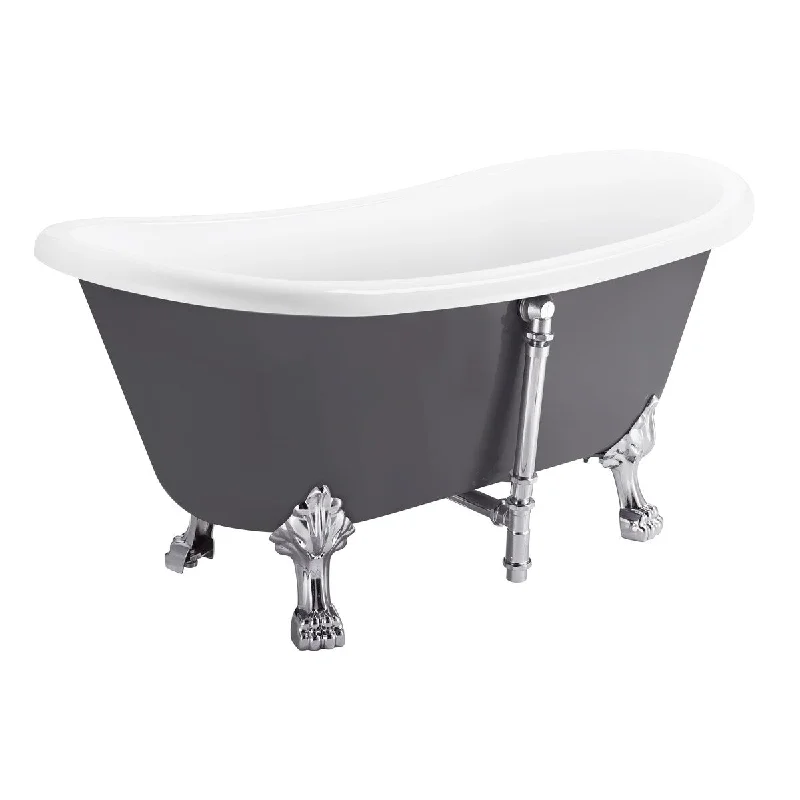 EPOWP 59" 100% AcrylicFreestanding Bathtub Contemporary Soaking Tub