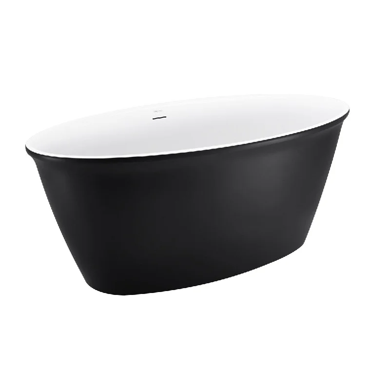 EPOWP 59" Freestanding Bathtub Contemporary Soaking Tub For Bathroom