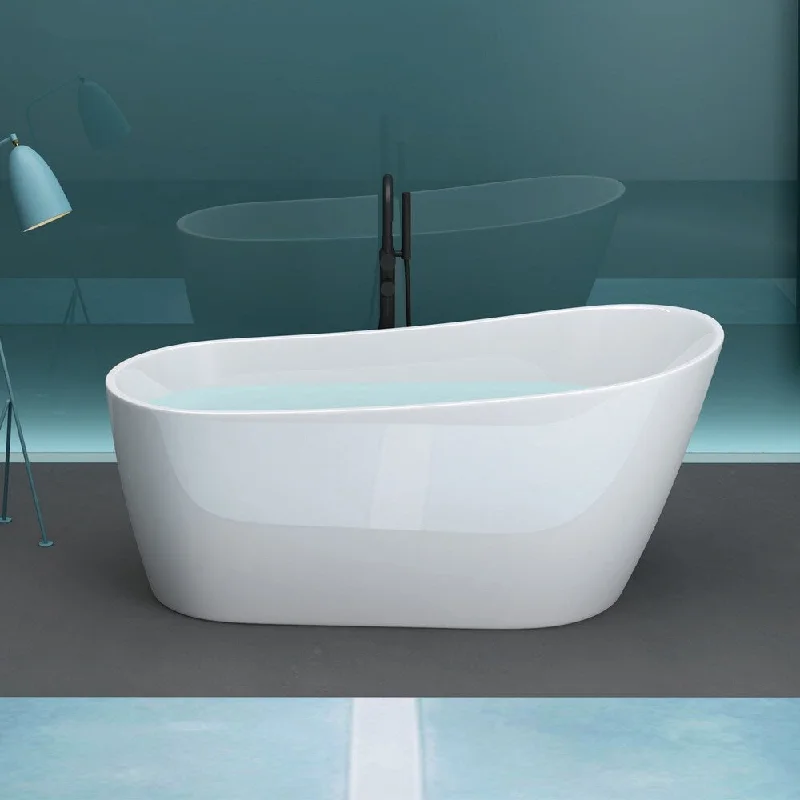 EPOWP 60 " Acrylic Alcove Freestanding Soaking Bathtub