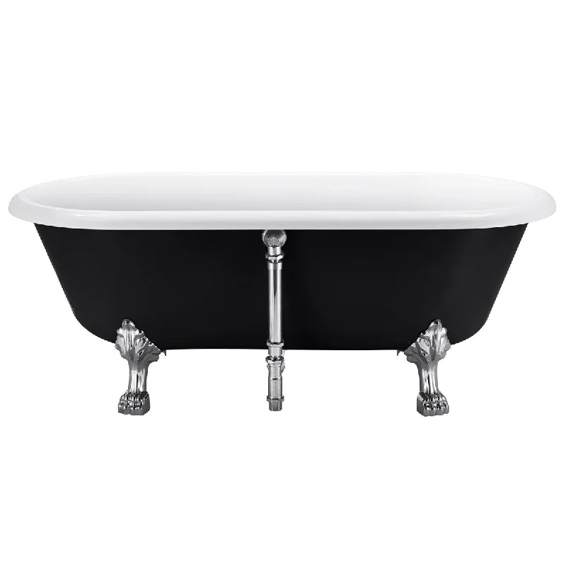 EPOWP 67" 100% Acrylic Freestanding Bathtub Contemporary Soaking Tub