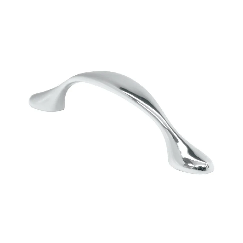 Flare Style 3-3/4" (96mm) Centers Chrome, Cabinet Pull Handle