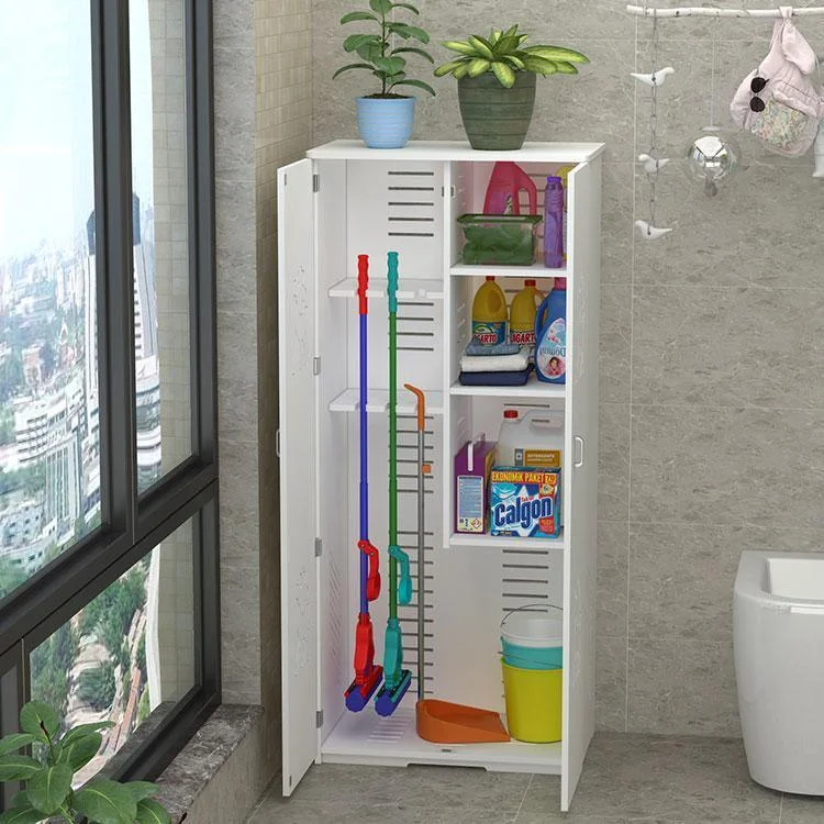 Floor Standing PVC MOP Open Shelf Bathroom Accessories Storage Waterproof Bathroom Cabinet