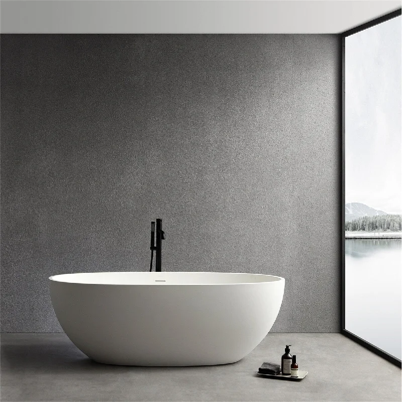 Free-standing Artificial Stone Solid Surface Bathtub