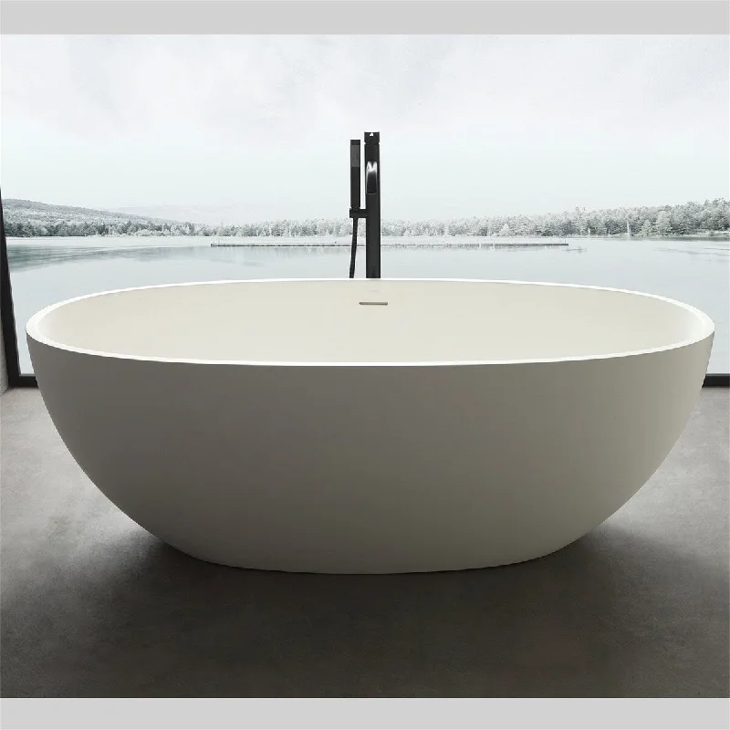 Free Standing Artificial Stone Solid Surface Bathtub