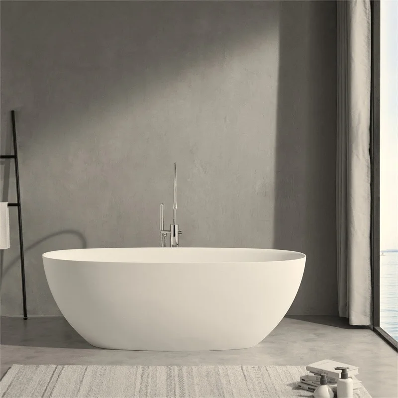 Freestanding Bathroom Soaking Artificial Stone Solid Surface Bathtub