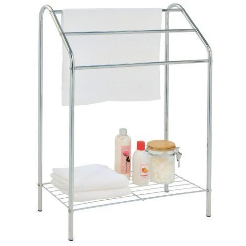 Freestanding Chrome-Plated Metal 3 Tier Towel Rack