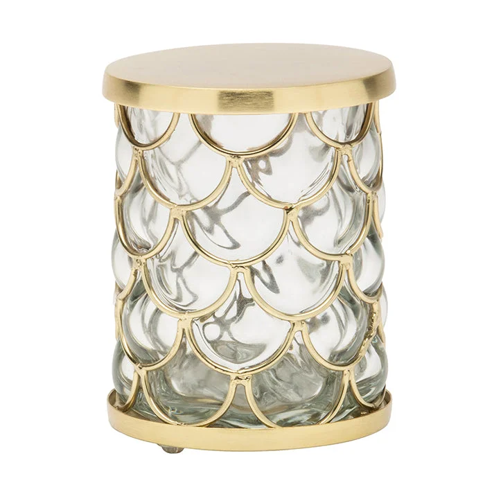 Gila Brushed Gold Glass/Brass Small Canister