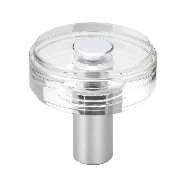 GlideRite 1-1/2 in. Round Clear Cabinet Knobs, Polished Chrome (10-Pk) - Polished Chrome