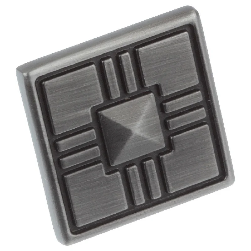 GlideRite 1.25-inch Craftsman Series Satin Pewter Square Cabinet Knobs (Case of 25)