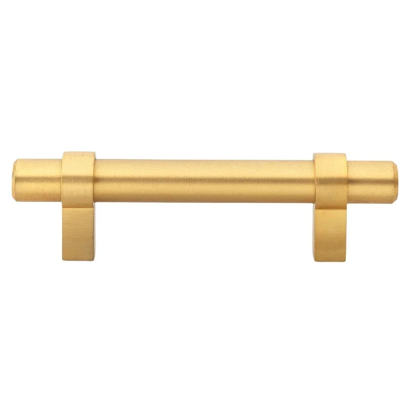 GlideRite 3-inch Solid Satin Gold Euro Cabinet Bar Pulls (Pack of 10) - 10 Pack