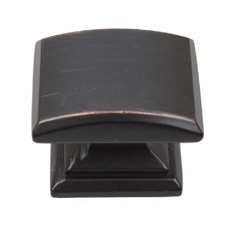 GlideRite 5-Pack 1-1/4 in. Rubbed Bronze Convex Square Cabinet Knobs - Oil Rubbed Bronze