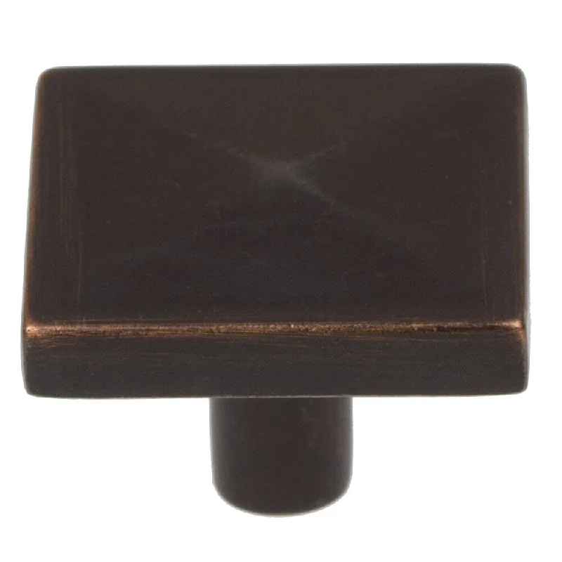 GlideRite 5-Pack 1-1/4 in. Rubbed Bronze Square Pyramid Cabinet Knobs - Oil Rubbed Bronze