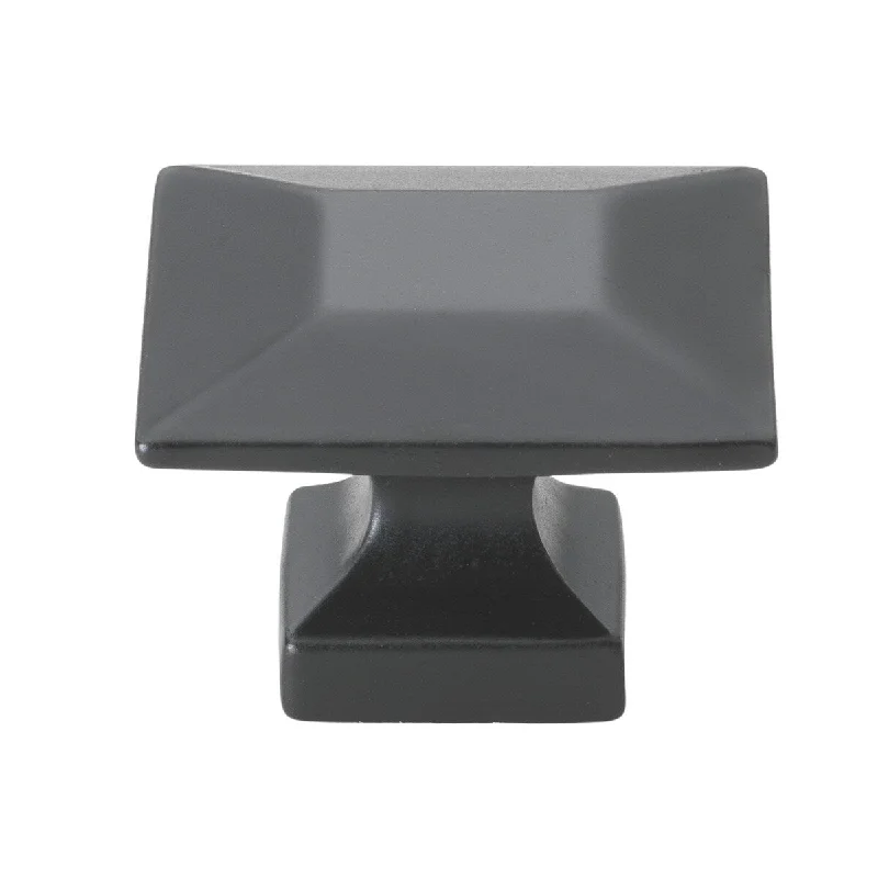 GlideRite 5-Pack 1-3/8 in. Matte Black Modern Square Cabinet Knobs - Matte Black