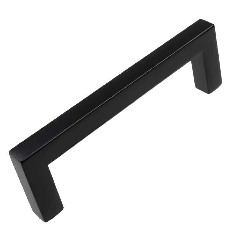 GlideRite 5-Pack 3-3/4 in. CC Matte Black Square Cabinet Bar Pulls - Matte Black