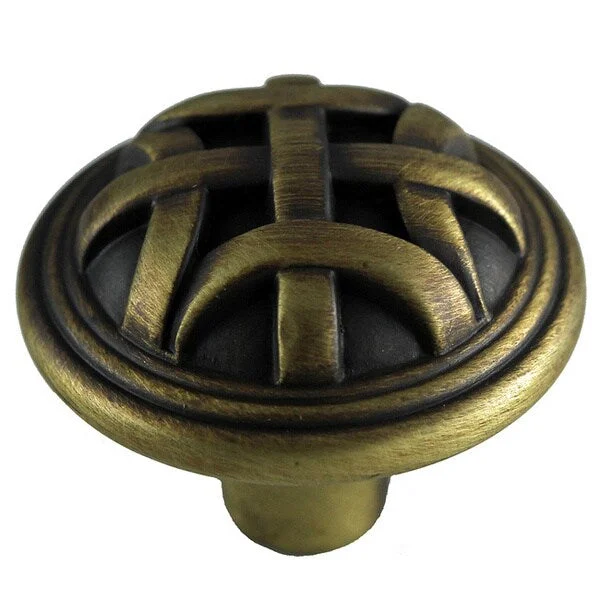 GlideRite Antique Brass Round Braided Cabinet Knobs (Case of 10)