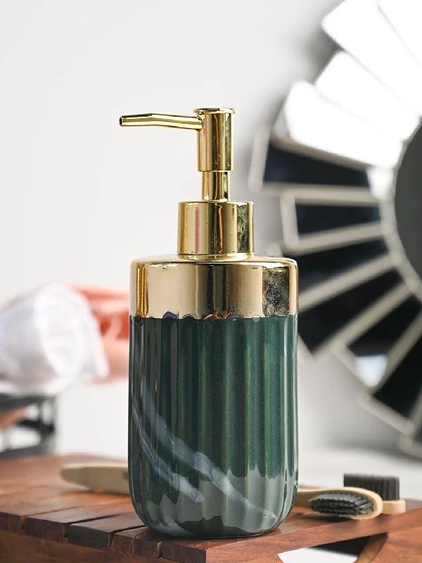 Golden + Ribbed Soap Dispenser