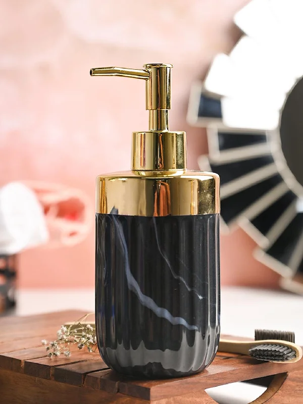 Golden + Ribbed Soap Dispenser