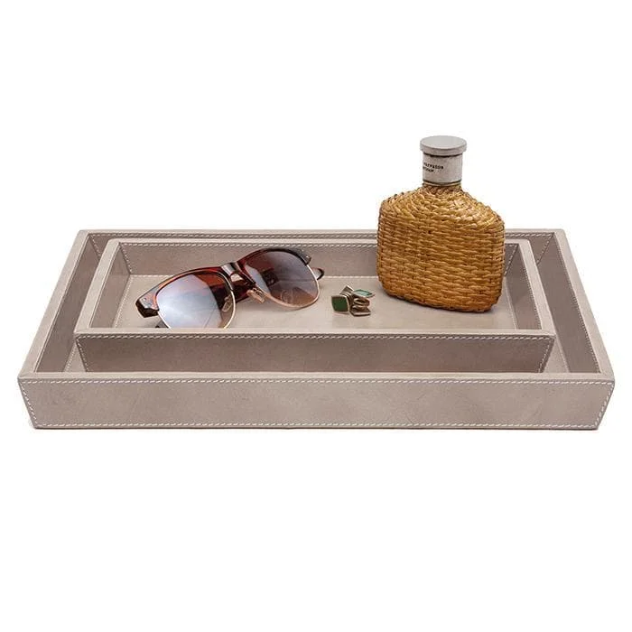 Hampton Storm Leather Tray Set