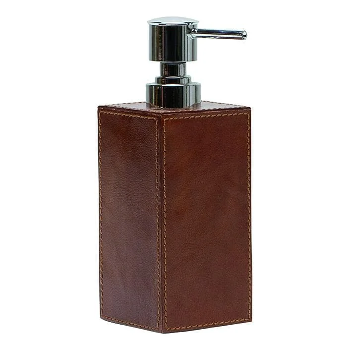 Hampton Tobacco Leather Soap Pump