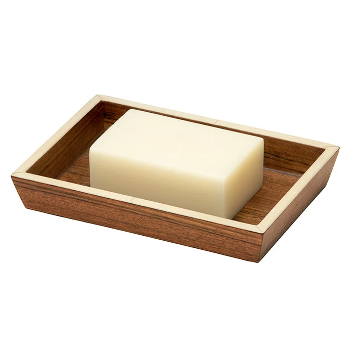 Harper Dark Teak Veneer Soap Dish Rectangle